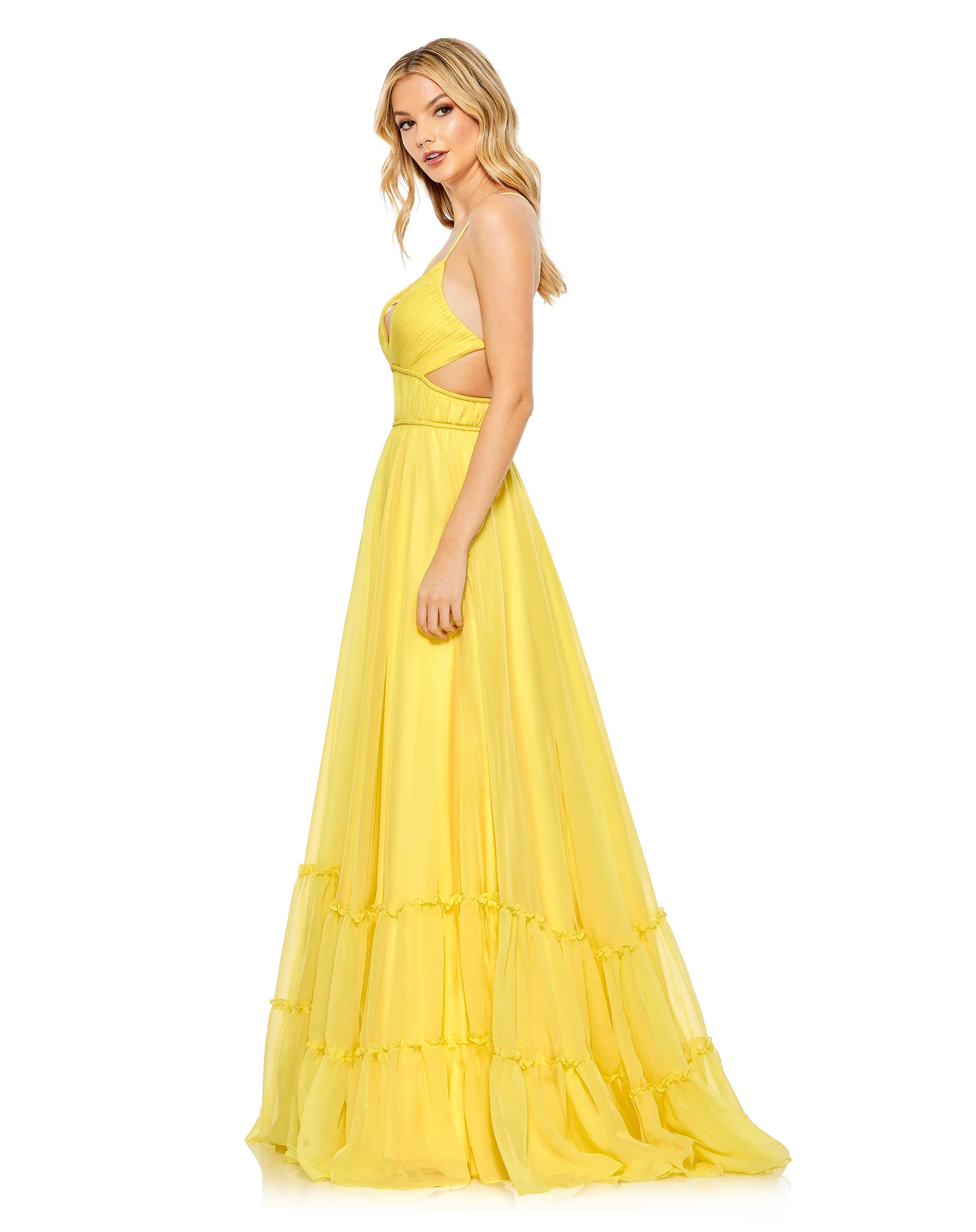 mac duggal yellow dress
